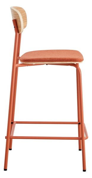 Set di 2 sgabelli da bar in colore rosso e naturale (altezza seduta 66 cm) Adriana - Marckeric
