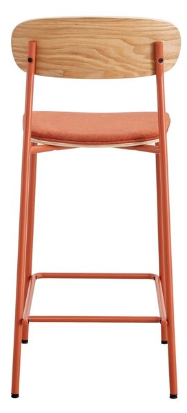 Set di 2 sgabelli da bar in colore rosso e naturale (altezza seduta 66 cm) Adriana - Marckeric