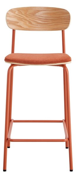 Set di 2 sgabelli da bar in colore rosso e naturale (altezza seduta 66 cm) Adriana - Marckeric