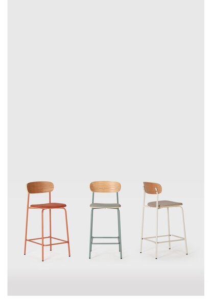 Set di 2 sgabelli da bar in colore beige-naturale (altezza seduta 66 cm) Adriana - Marckeric