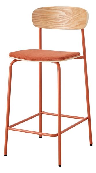 Set di 2 sgabelli da bar in colore rosso e naturale (altezza seduta 66 cm) Adriana - Marckeric