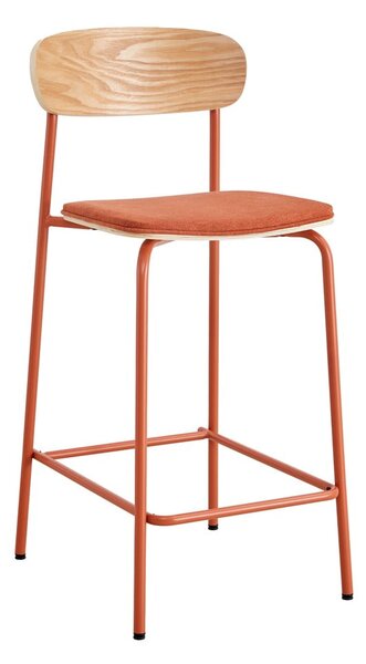 Set di 2 sgabelli da bar in colore rosso e naturale (altezza seduta 66 cm) Adriana - Marckeric