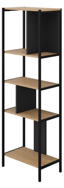 Libreria in rovere decorato in nero-naturale 58x175 cm Alabama - Marckeric