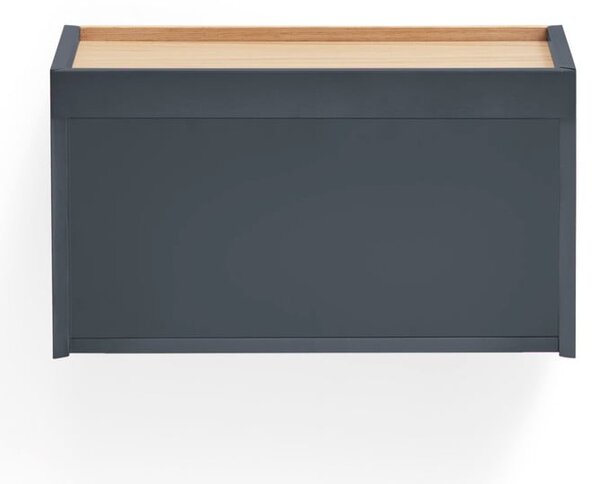 Comodino in rovere decorato in colore antracite-naturale Otto - Teulat