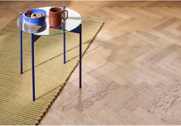 Tavolino rotondo con piano in vetro ø 45 cm Beam - Hübsch