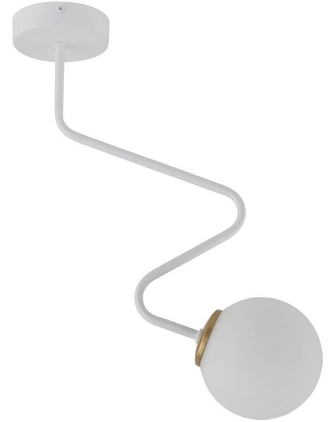 Lampadario a sospensione con supporto rigido ZIGZAG 1xG9/12W/230V bianco