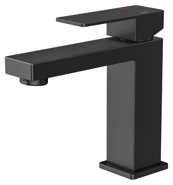 Rubinetto da bagno nero, altezza del beccuccio 100 mm, miscelatore monocomando, per il bagno
