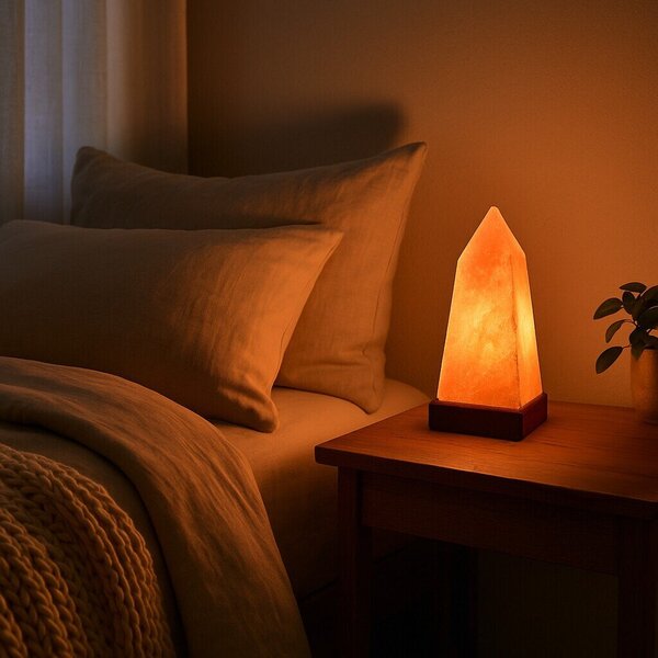 Lampada di sale arancione (altezza totale 28 cm) Nepal – Premier Housewares
