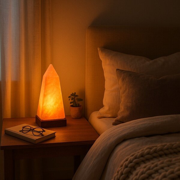 Lampada di sale arancione (altezza totale 28 cm) Nepal – Premier Housewares