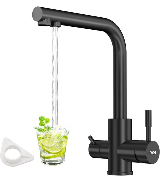 Miscelatore da cucina 3-in-1, acciaio inossidabile SUS304, nero, girevole a 360 gradi, per cucina