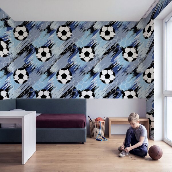 Carta da parati Modelli di palloni da calcio, Carta da parati Calcio, Carta da parati popolare, t01061v2 - Tapeko.it
