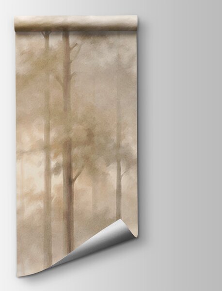 Carta da parati Foresta nebbiosa con alberi, Carta da parati Foresta, Carta da parati popolare, t01056 - Tapeko.it