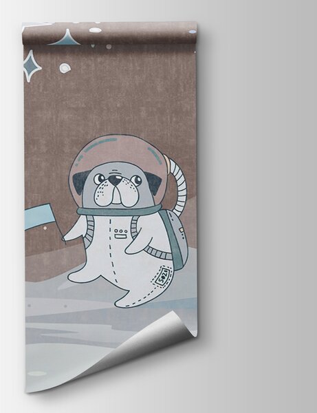Carta da parati Scena spaziale in stile cartone animato con pianeti e stelle, Carta da parati per Bambini, Carta da parati popolare, u62416v2 - Tapeko.it
