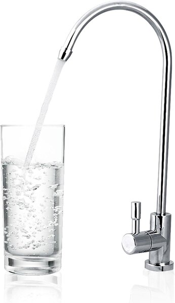 Rubinetto in acciaio inossidabile, da 1/4 di pollice, cromato, per filtri di depurazione dell'acqua potabile a osmosi inversa, rubinetto da cucina