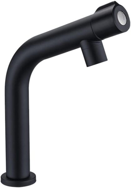 Miscelatore monocomando nero opaco, in acciaio inossidabile, con rubinetto per acqua fredda, per bagno