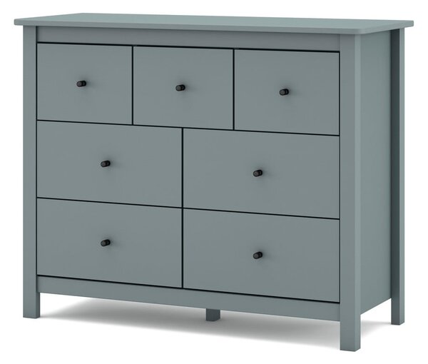 Cassettiera verde polveroso in pino massiccio 110x80x40 cm Misti – Marckeric
