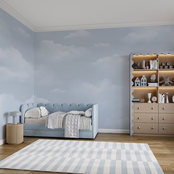 Carta da parati Cielo azzurro con nuvole, Carta da parati per Bambini, Carta da parati popolare, w03994v1 - Tapeko.it