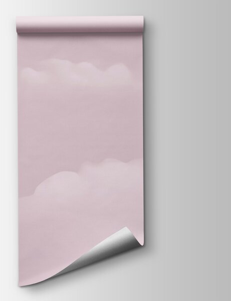 Carta da parati Cielo rosa con nuvole, Carta da parati per Bambini, Carta da parati popolare, w03994v2 - Tapeko.it