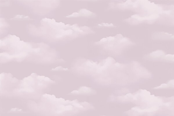 Carta da parati Cielo rosa con nuvole, Carta da parati per Bambini, Carta da parati popolare, w03994v2 - Tapeko.it