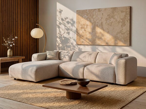 Grande divano in Tessuto chiné Beige - Angolo a sinistra - POGNI di Maison Céphy