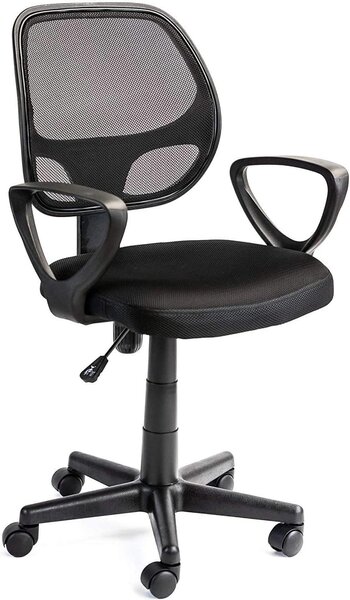 Sedia da ufficio Buritos, regolabile, con schienale, colore nero, per l'ufficio