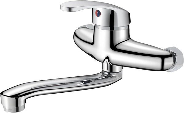 Miscelatore da cucina, 20 cm, montaggio a parete, rotazione a 360°, per cucina