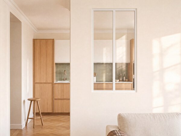 Vetrata stile industriale 60 x 130 cm (L x H) in Alluminio termolaccato Bianco - BAYVIEW