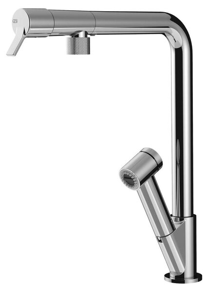 Gessi 60640, Modello standard, Finitura cromata, Miscelatore monocomando, Tipo L, Angolo di rotazione 180°