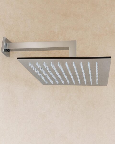 Soffione Doccia 30x30 Quadro 6,5 mm con braccio Cromo