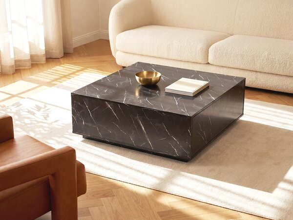 Tavolino con 2 cassetti in MDF Effetto marmo Nero - ANTRIM di PASCAL MORABITO
