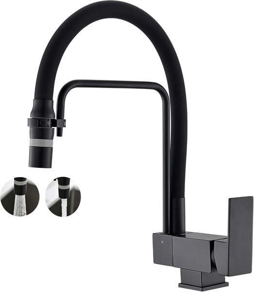 Miscelatore da cucina pieghevole, con tubo flessibile, monoblocco, rotazione a 360°, altezza 70 mm, per la cucina
