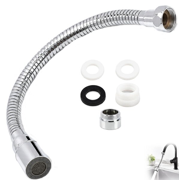 Prolunga per rubinetto da cucina, 30 cm, flessibile, rotazione a 360°, a risparmio idrico, per uso in cucina