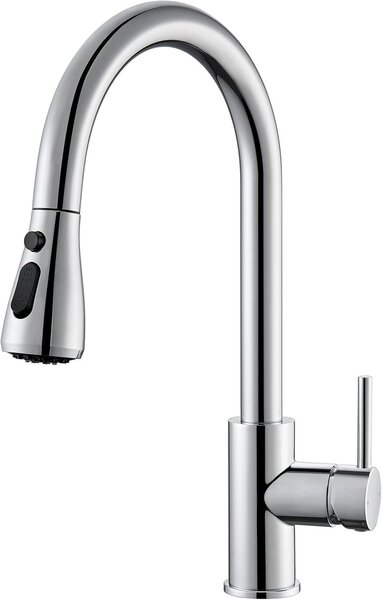 Miscelatore da cucina estraibile, con tubo da 40 cm, beccuccio girevole, in acciaio inossidabile, per lavelli