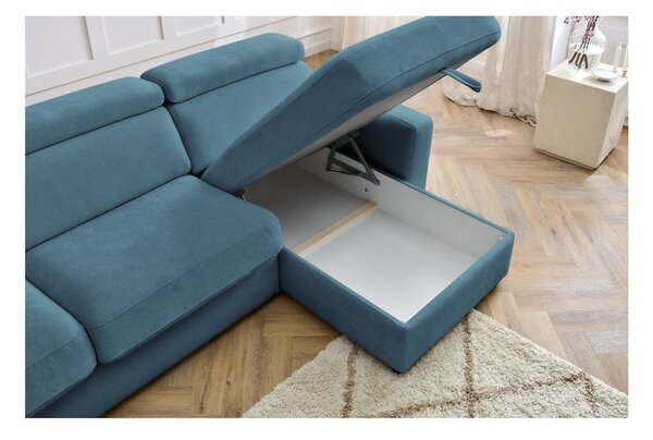 Divano angolare blu allungabile (con composizione variabile) Monaco – Bobochic Paris