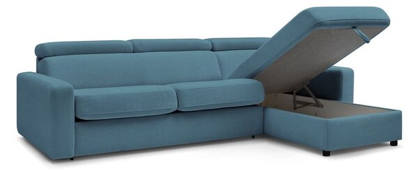 Divano angolare blu allungabile (con composizione variabile) Monaco – Bobochic Paris