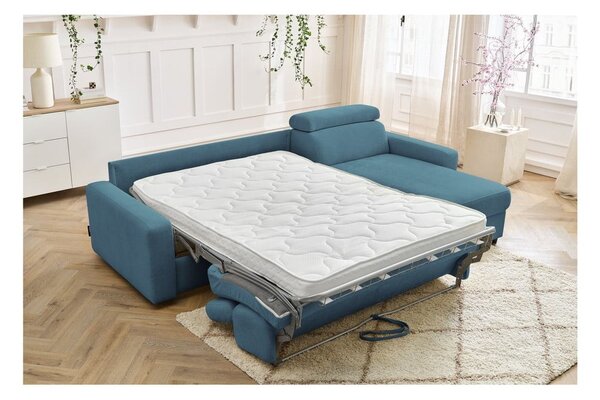 Divano angolare blu allungabile (con composizione variabile) Monaco – Bobochic Paris