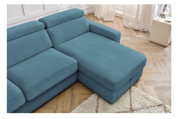 Divano angolare blu allungabile (con composizione variabile) Monaco – Bobochic Paris