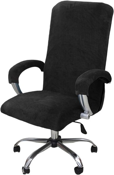 Copertura per sedia da ufficio, nera, elastica, girevole, con rivestimento elasticizzato removibile, ideale per l'ufficio
