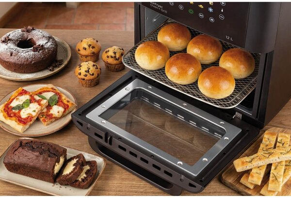 Ariete Friggitrice ad Aria Capacit 12 Litri Potenza 1800 Watt con Timer e Termostato Regolabile colore Nero - 00C464100AR0 Air Fryer Oven + Grill