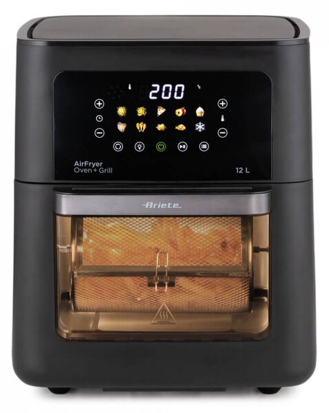 Ariete Friggitrice ad Aria Capacit 12 Litri Potenza 1800 Watt con Timer e Termostato Regolabile colore Nero - 00C464100AR0 Air Fryer Oven + Grill