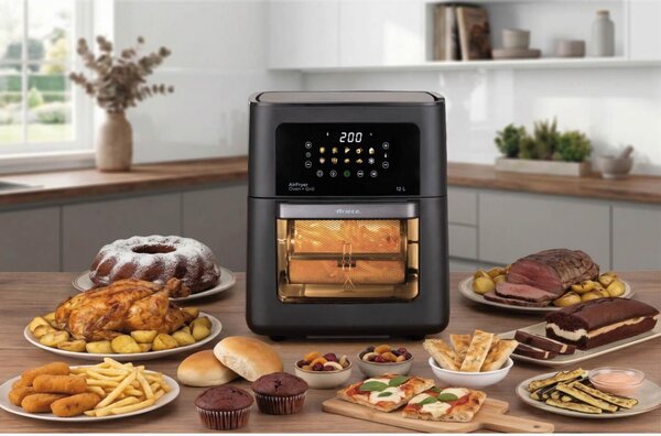 Ariete Friggitrice ad Aria Capacit 12 Litri Potenza 1800 Watt con Timer e Termostato Regolabile colore Nero - 00C464100AR0 Air Fryer Oven + Grill