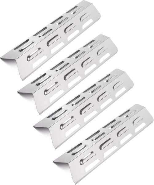 Piastre riscaldanti in acciaio inossidabile per barbecue a gas, confezione da 4, dimensioni 41 x 10 cm, per accessori da barbecue