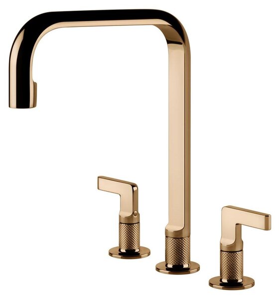 Gessi 58701, Modello standard, Finitura bronzo, Maniglia a leva, Miscelatore monocomando, Attacco 3/8", Tipo U