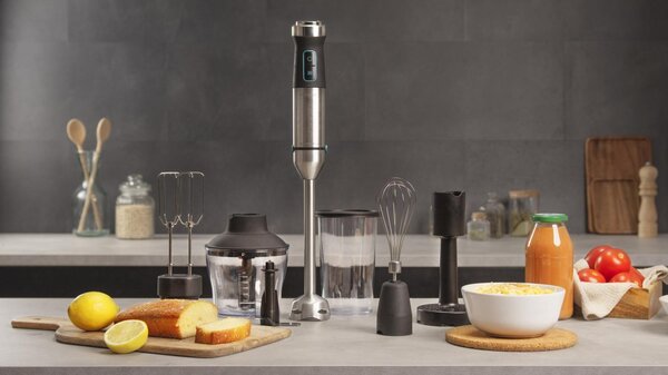 Cecotec Frullatore ad Immersione Minipimer Potenza 1500 Watt Lama in Titanio colore Acciaio Inox - 04274 Power TitanBlack 1500 XL PerfectCream&Crush