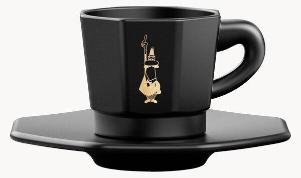 Set di 4 tazzine da caffè in porcellana con piattino Octagonal