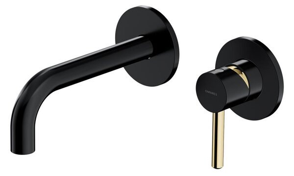 Omnires Y Y1215HBLGL Miscelatore da lavabo da incasso, nero-oro