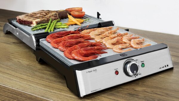 Cecotec Griglia Elettrica Grill Antiaderente Potenza 2000 Watt con Termostato Regolabile colore Nero/Acciaio Inox - 03026 RocknGrill Pro