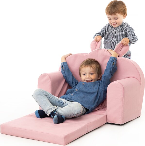 Divano letto per bambini "Palermo" - pieghevole, sicuro e lavabile - con borsa e cuscino 71x35/91x48 cm | PillowPrim