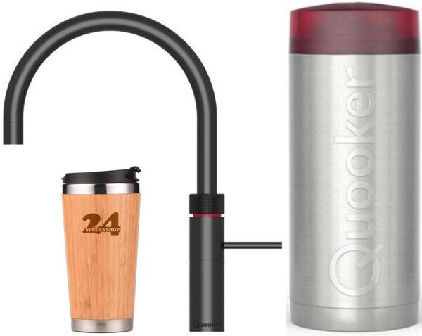 "QUOOKER FUSION Round COMBI B Black & 100°C mixer tap (22FRBLK)" Miscelatore per lavello con funzione di acqua bollente a 100°C *Inclusa tazza termica