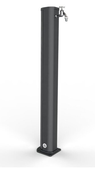 Fontana da Giardino In Alluminio JOLLY A 695, con Rubinetto Porta gomma , Dimensioni 16,5x15xh 115 cm - peso 7 kg, Garantita Colore Antracite
